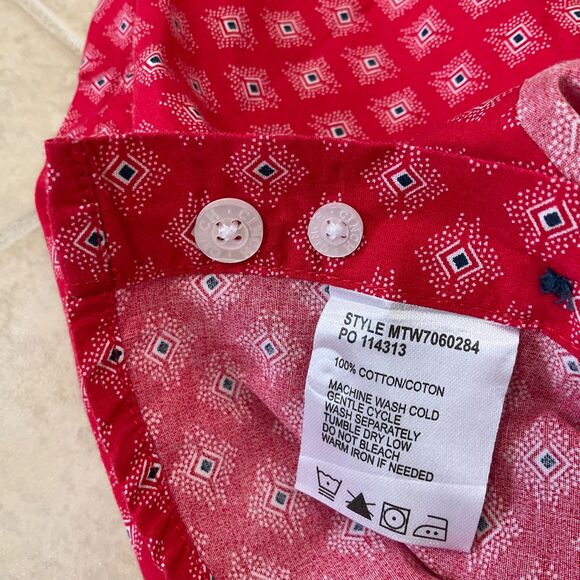 Cinch Boys Button Up Long Sleeve Shirt Red Size Large Boy 12 Rodeo Cowboy pocket - Picture 13 of 13